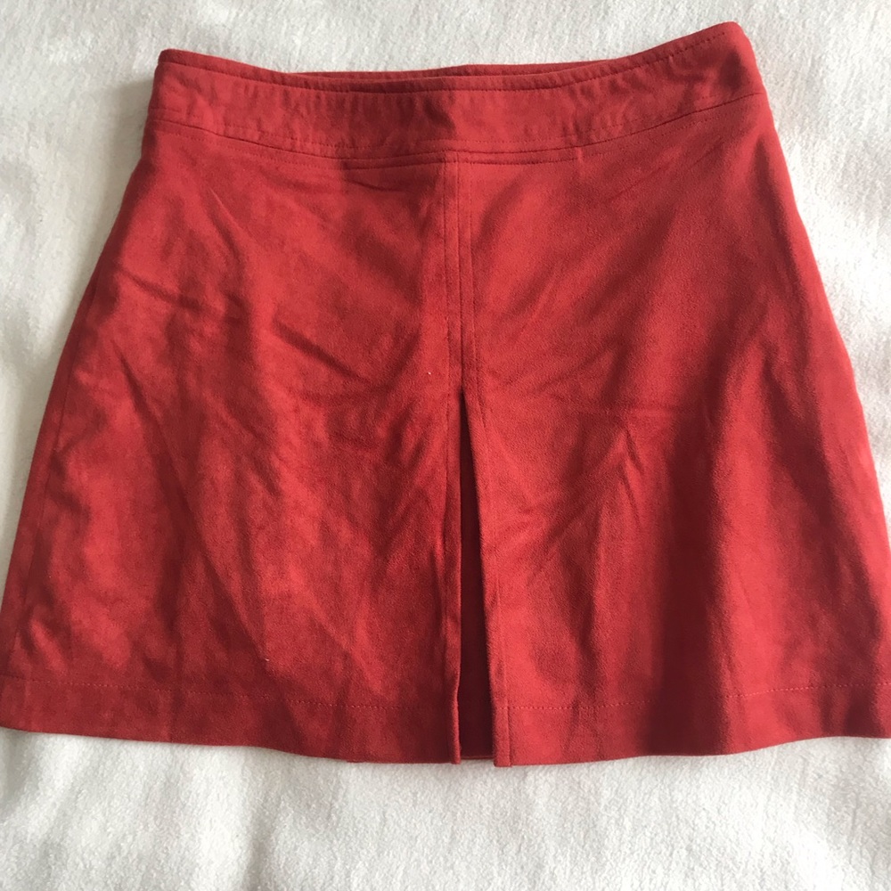 Faux suede mini skirt